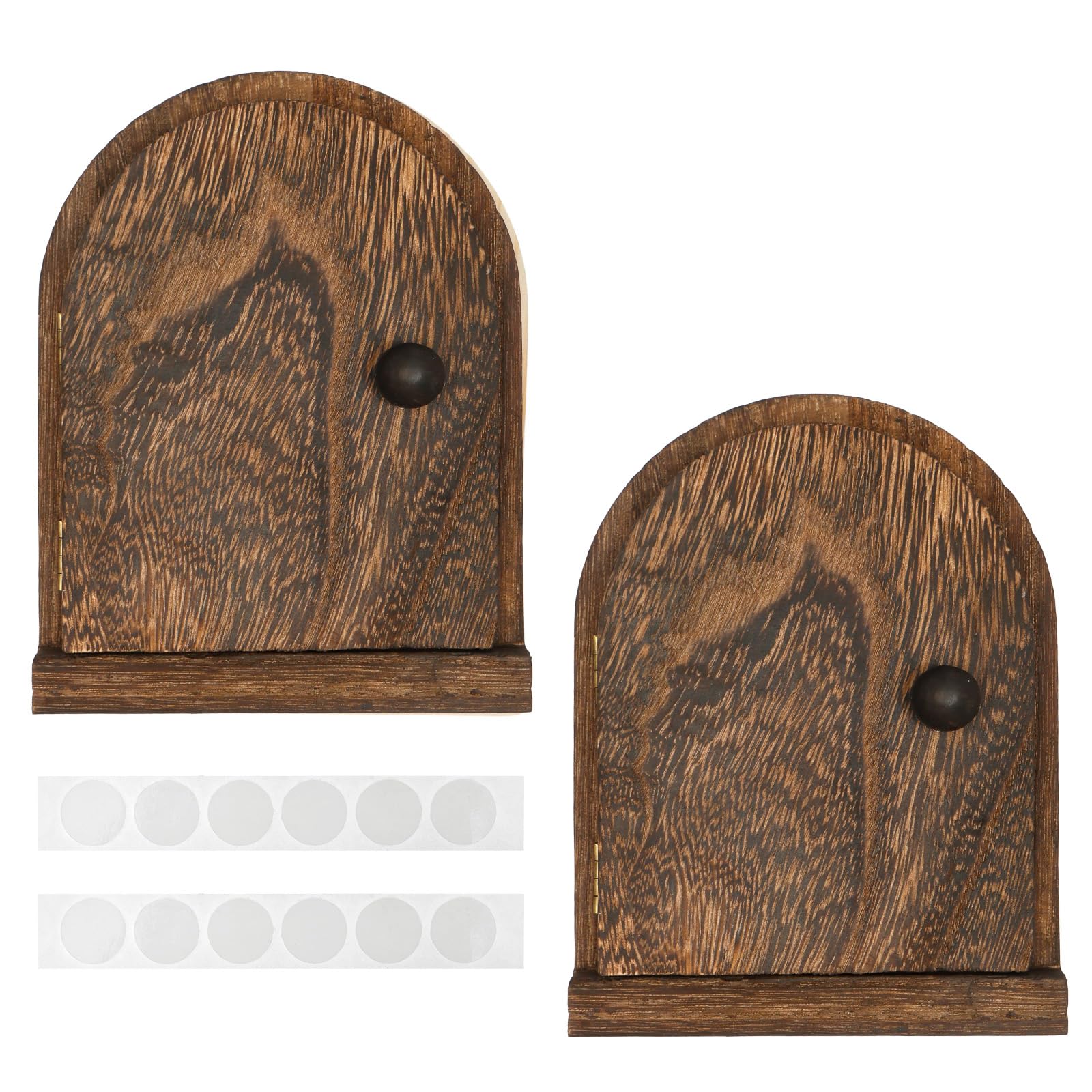 2 Pcs Fairy Door Outlet Covers, Self Adhesive Wooden Light Switch Plate Cover, No Drilling Childproof Socket Protector Guard for Kids Room Living Room Wall Decor(Style 2)