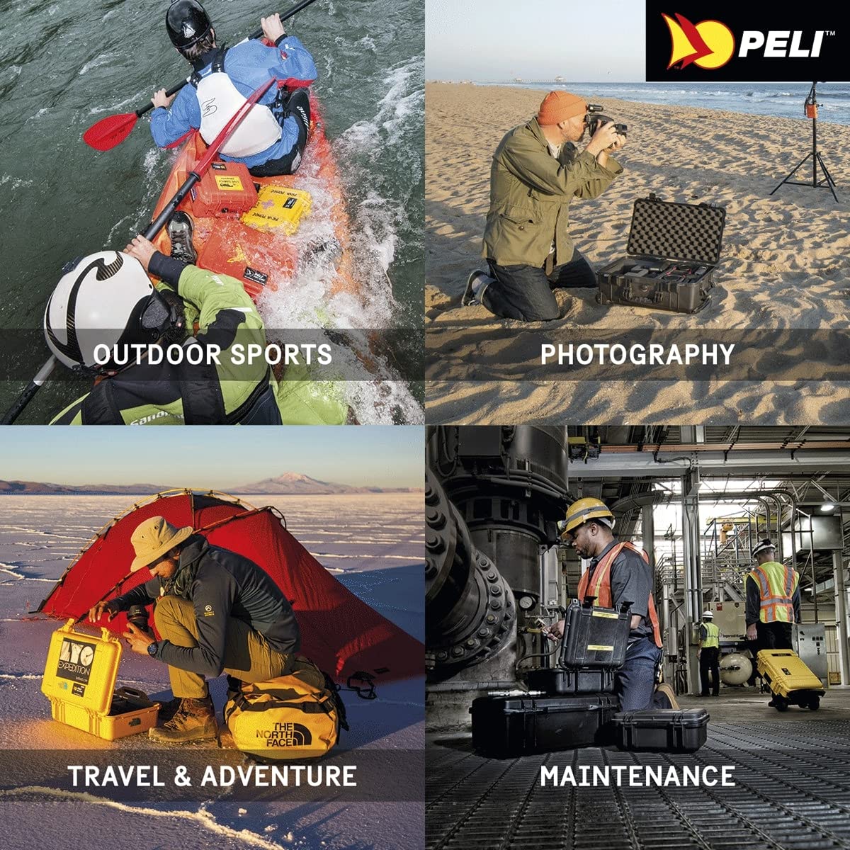 PELI 1560 Valigia di grandi dimensioni per apparecchi fotografici e strumenti fragili, IP67 Impermeabile e a prova di polvere, Capacità di 44L, Prodotto in Germania, Senza schiuma, Color sabbia