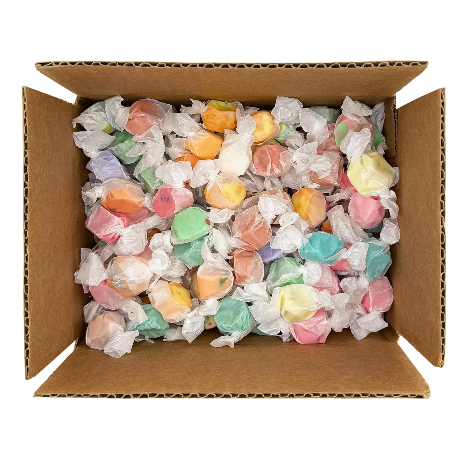 Assorted Classic Salt Water Taffy– 7 LB Bulk Candy Box – in Mixed Flavors – Individually Wrapped – Old-Fashioned Soft Taffy – Party Candy, Events, Office & Gifts