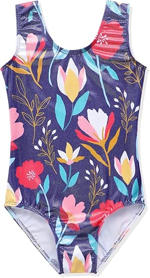 HOZIY Gymnastics Leotards for Girls Toddlers Kids Sleeveless Tumbling Outfits for Dance Print
