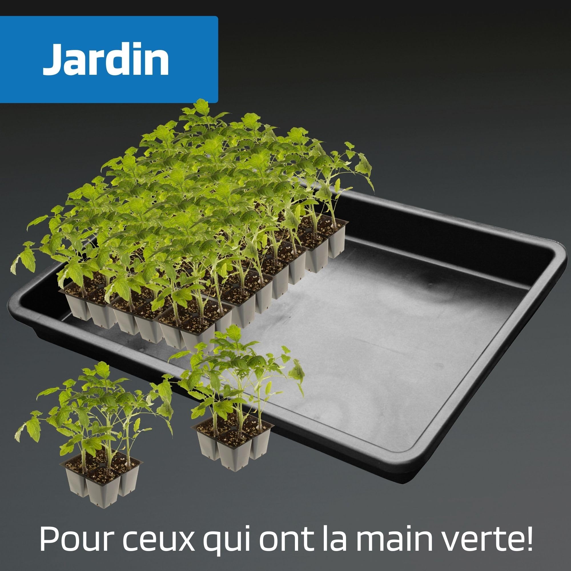 SW-Stahl 07377L Bac de Rétention Universel XXL, 42 L, 88 x 60 x 10 cm | Grande cuvette de récupération d'huile en plastique, plateau de culture pour jardin et bac pour petits animaux