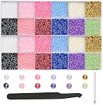 NACHLYNN 12000 Pcs Flat Back Pearl 8 Sizes Flatback Pearl Beads Half Pearl Bead Half Round Pearls for Crafts Embellishment Shoes DIY Phone Case Making