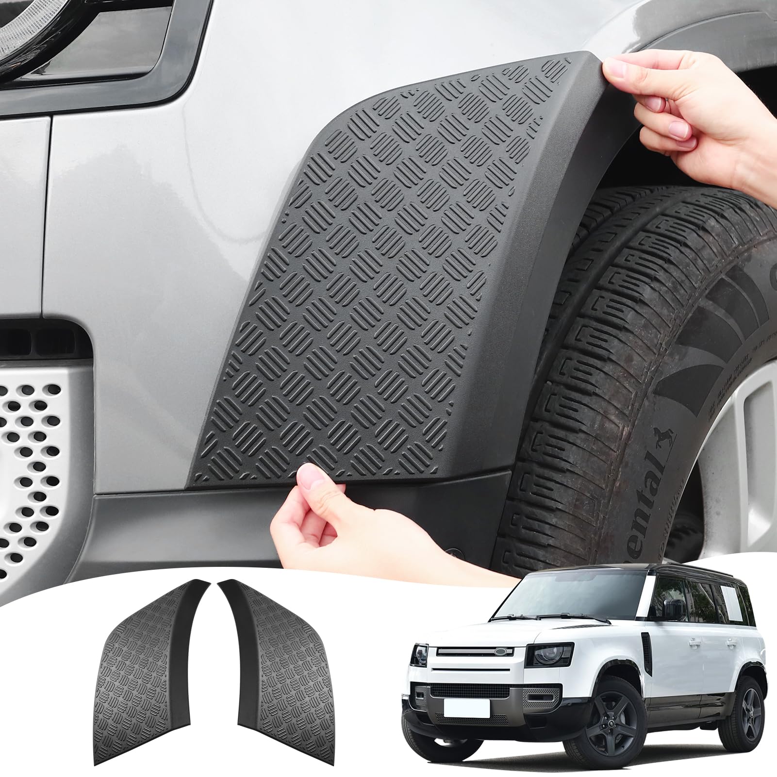 Body Scratch Guards for 2020-2025 2026 Land Rover Defender 90 110 130 Front and Rear Bumper, Mirror Covers, Tail Light Covers Scratch-Resistant Exterior Trim Accessories (Front Bumper Side)