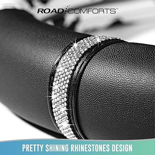 Miniatura 6 de Road Comforts Funda para volante con diseño de vaca, fabricada con piel de PVC, antideslizante, ajuste universal de 14 1/2 pulgadas a 15 pulgadas