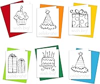 Vista 45 de Tarjetas para colorear: Happy Go Lucky Stationery Juego de 6 tarjetas para que los niños coloreen y practiquen la escritura de cartas, 100%