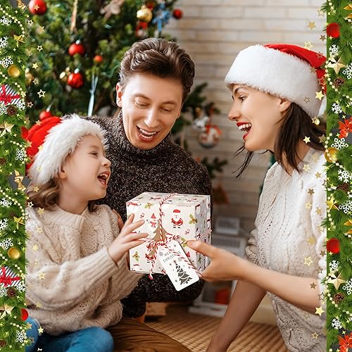 Miniatura 2 de Maxcheck Paquete de 100 cajas de galletas de Navidad con ventana de 4 x 4 x 2.5 pulgadas, cajas de dulces de Navidad, panadería, dulces, recipientes