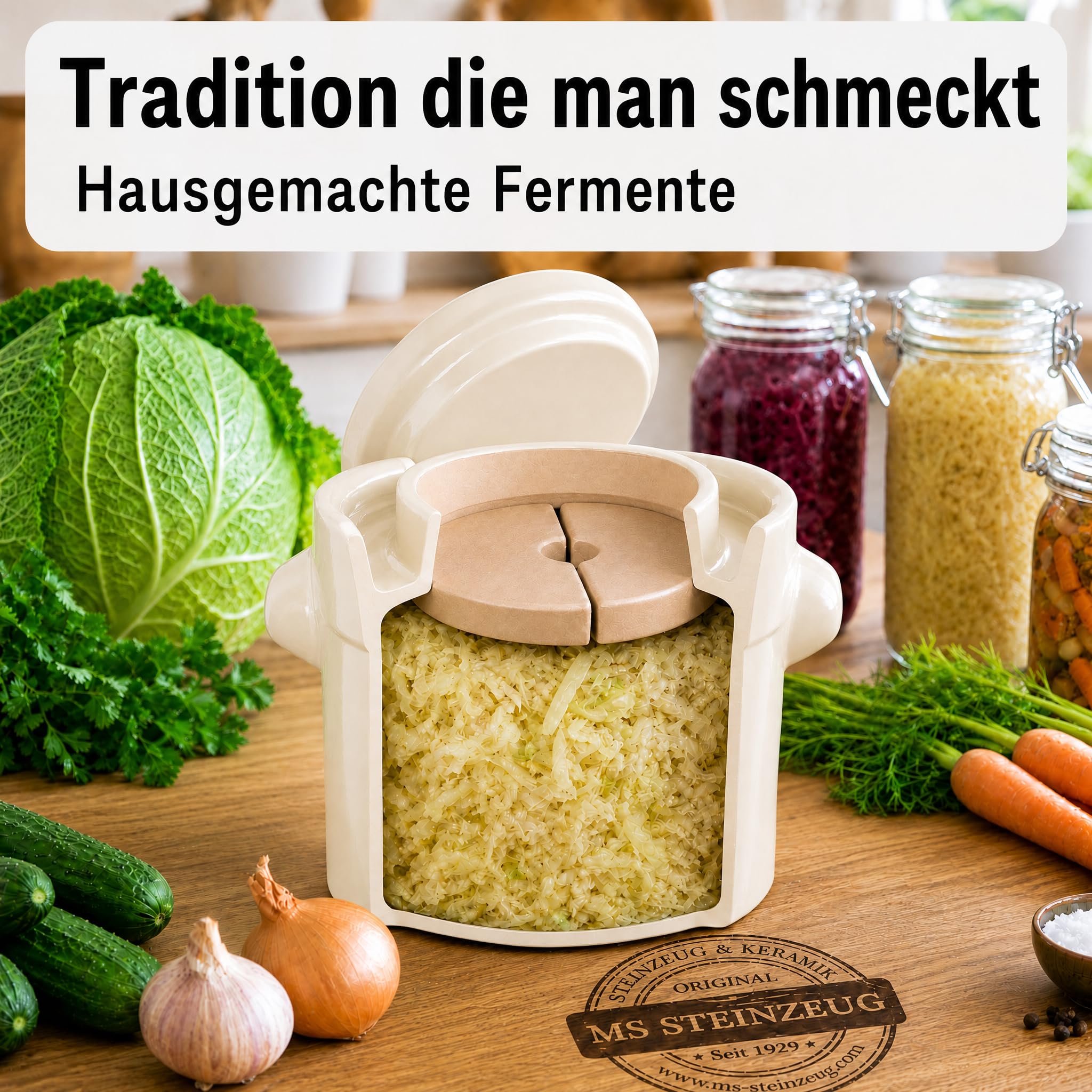 Fermentation Chucrut Pot 10 L Crema Blanco