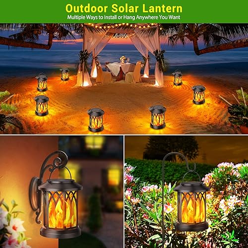 Miniatura 4 de Paquete de 4 luces solares de jardín + 4 faroles solares para exteriores