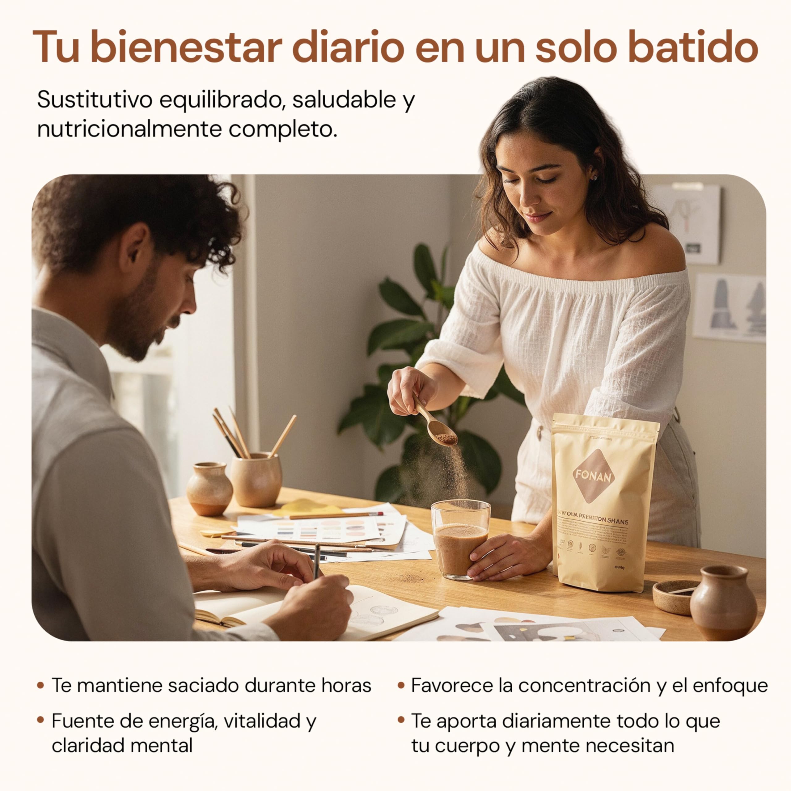 FONAN Batidos Sustitutivos de Comida y Desayuno con Enzimas DigeZyme y Probioticos - Batidos Saciantes Completos y Sanos con Proteina, Carbohidratos, Vitaminas, Minerales y Superalimentos COOKIES