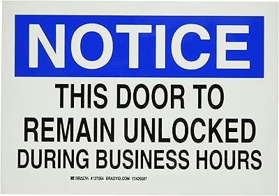 Brady 127064 Door Sign s Sign, Legend
