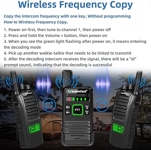 Miniatura 3 de RT22pro Walkie Talkies recargables de copia de frecuencia inalámbrica para adultos, walkie talkies radios bidireccionales de largo alcance con VOX,