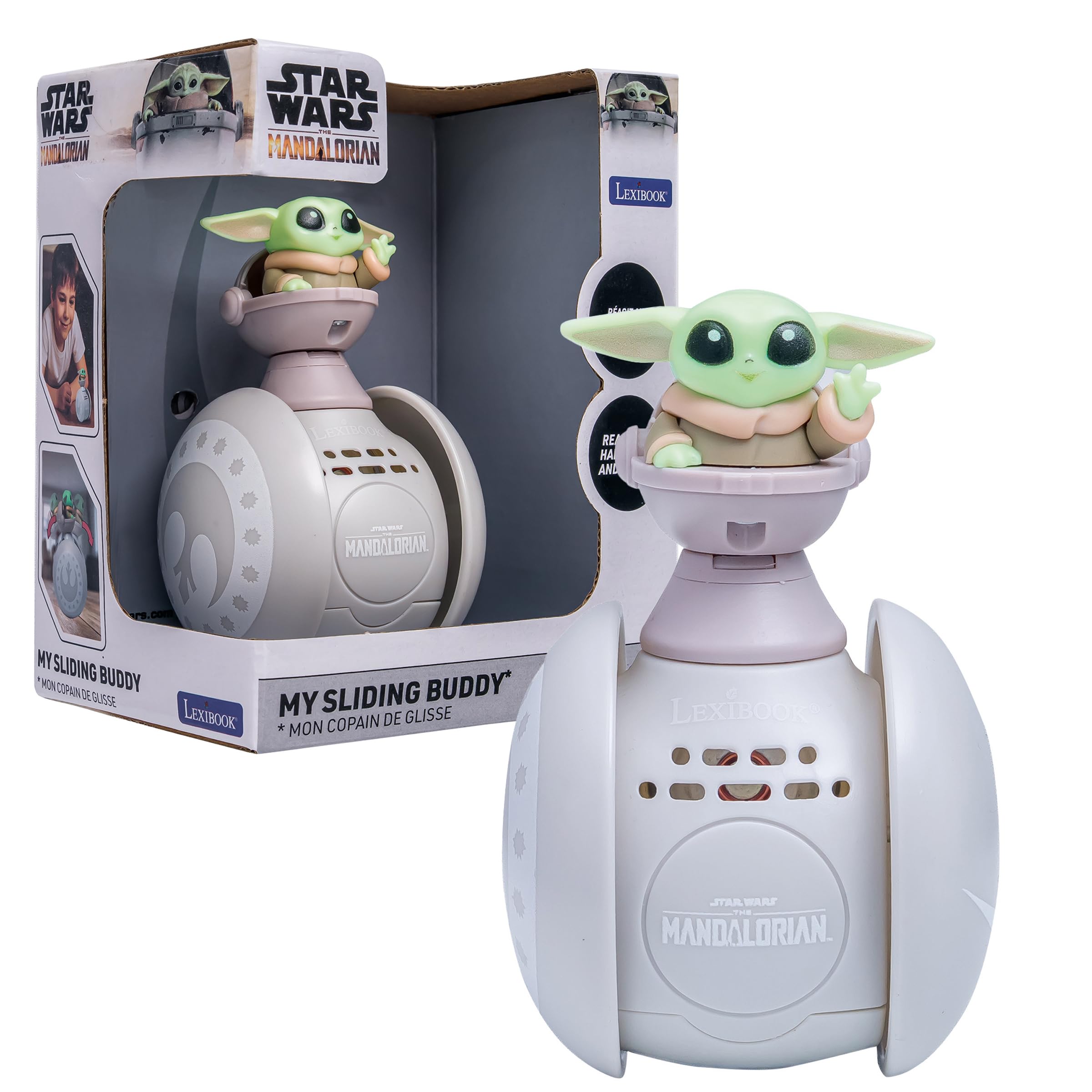LEXIBOOK, Star Wars, Grogu Roller One Wheel Toy, Grey, ROB01SWLXB