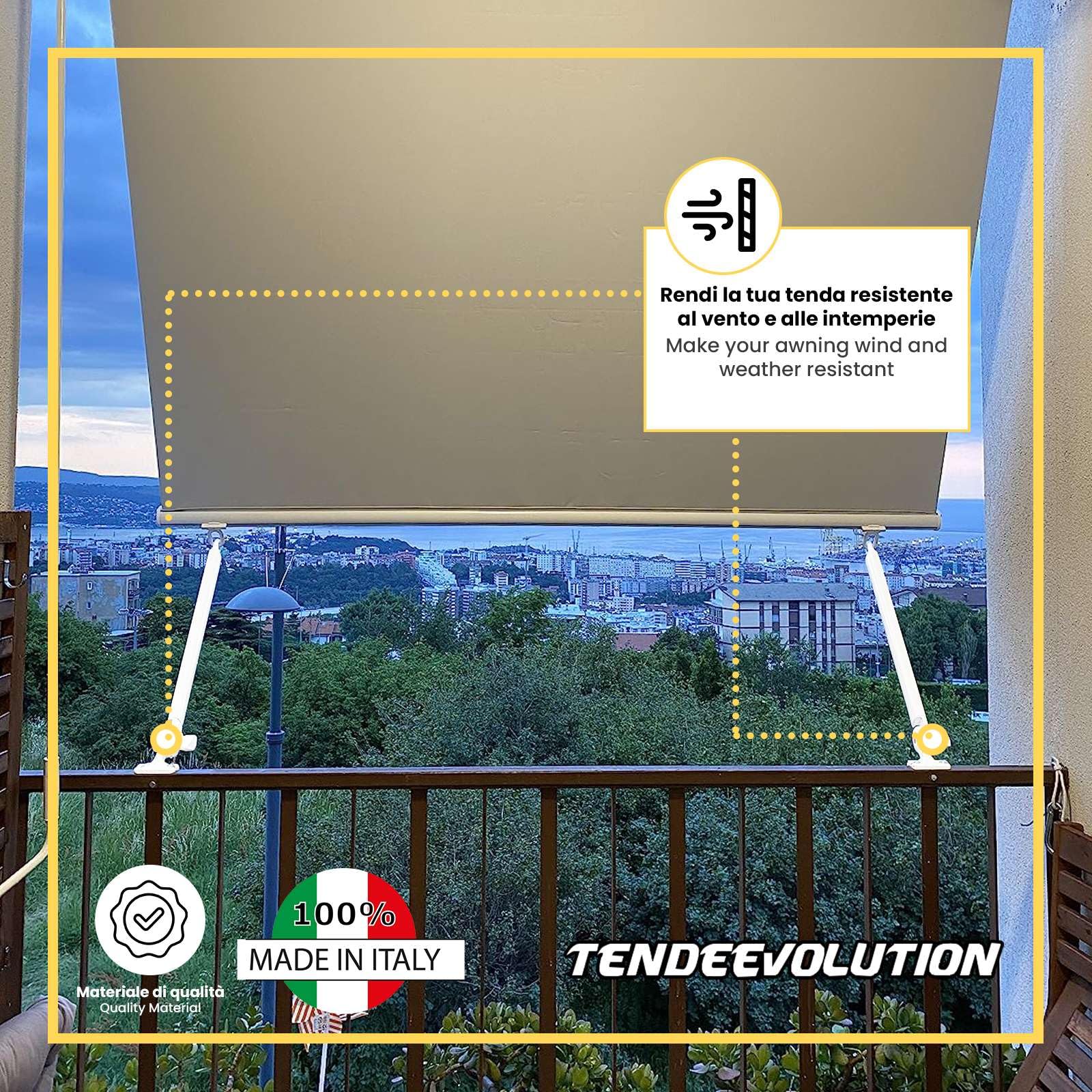 TENDEEVOLUTION Coppia di Braccetti per Tende da Sole per Balcone, da 50 e 70 cm in diversi Colori, Braccetti per Tende da Sole a Caduta da Esterno, Bracci di Ricambio (COPPIA AVORIO 70 CM)