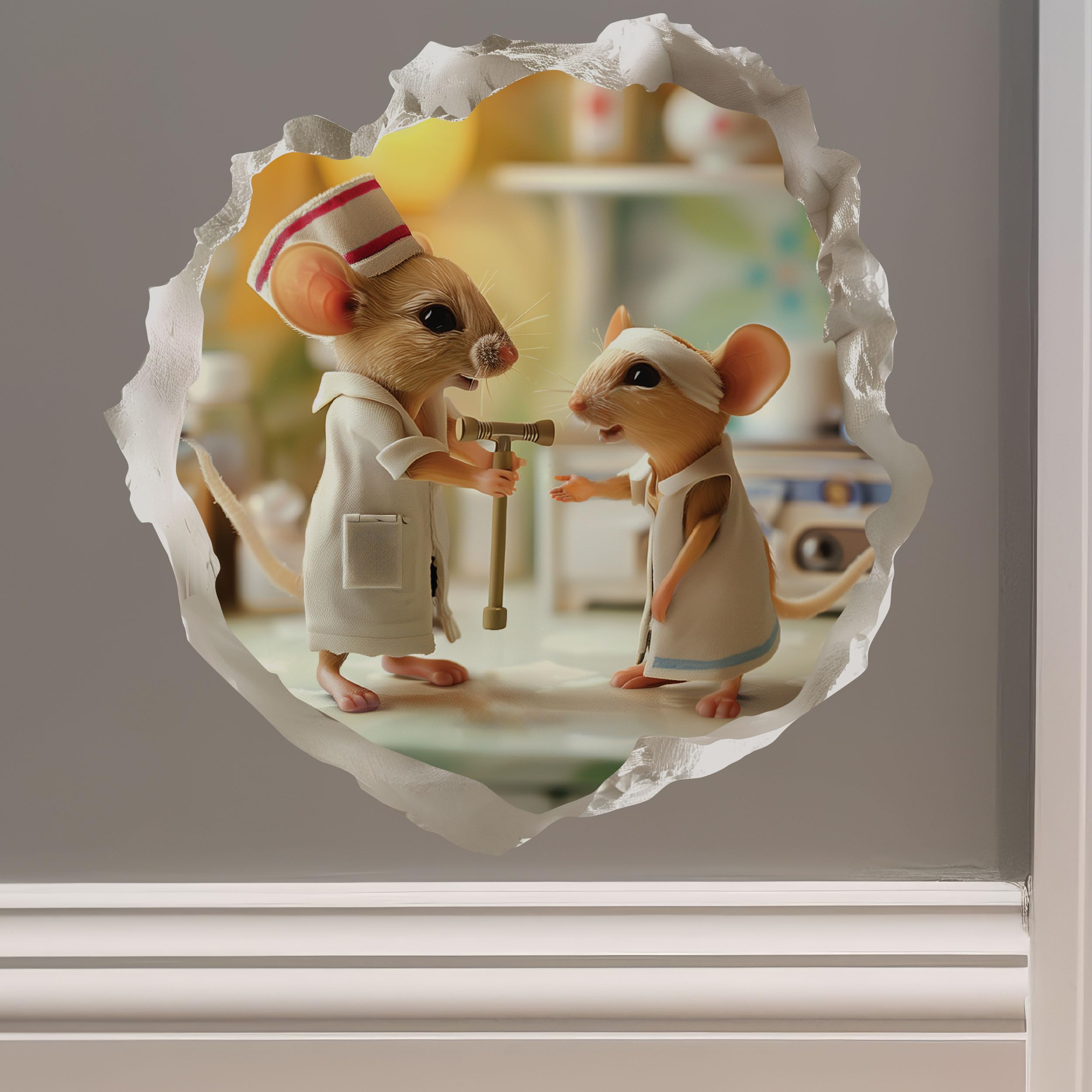Nurse Mouse - Mouse Hole Wall Sticker