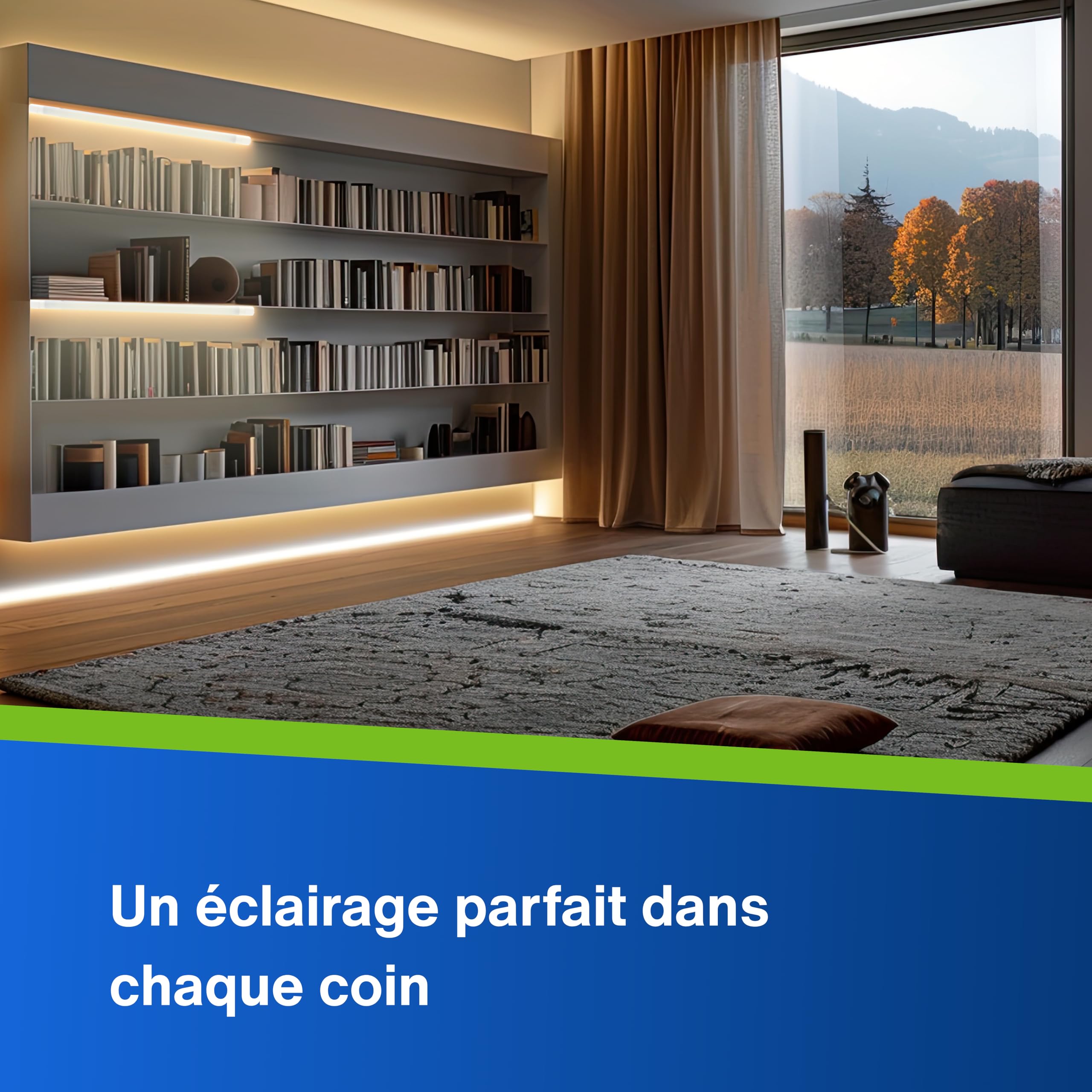 REV Réglette LED sous meuble 80 cm, 12 W, 1020 lm, blanc chaud, avec interrupteur, éclairage cuisine et placard, blanc