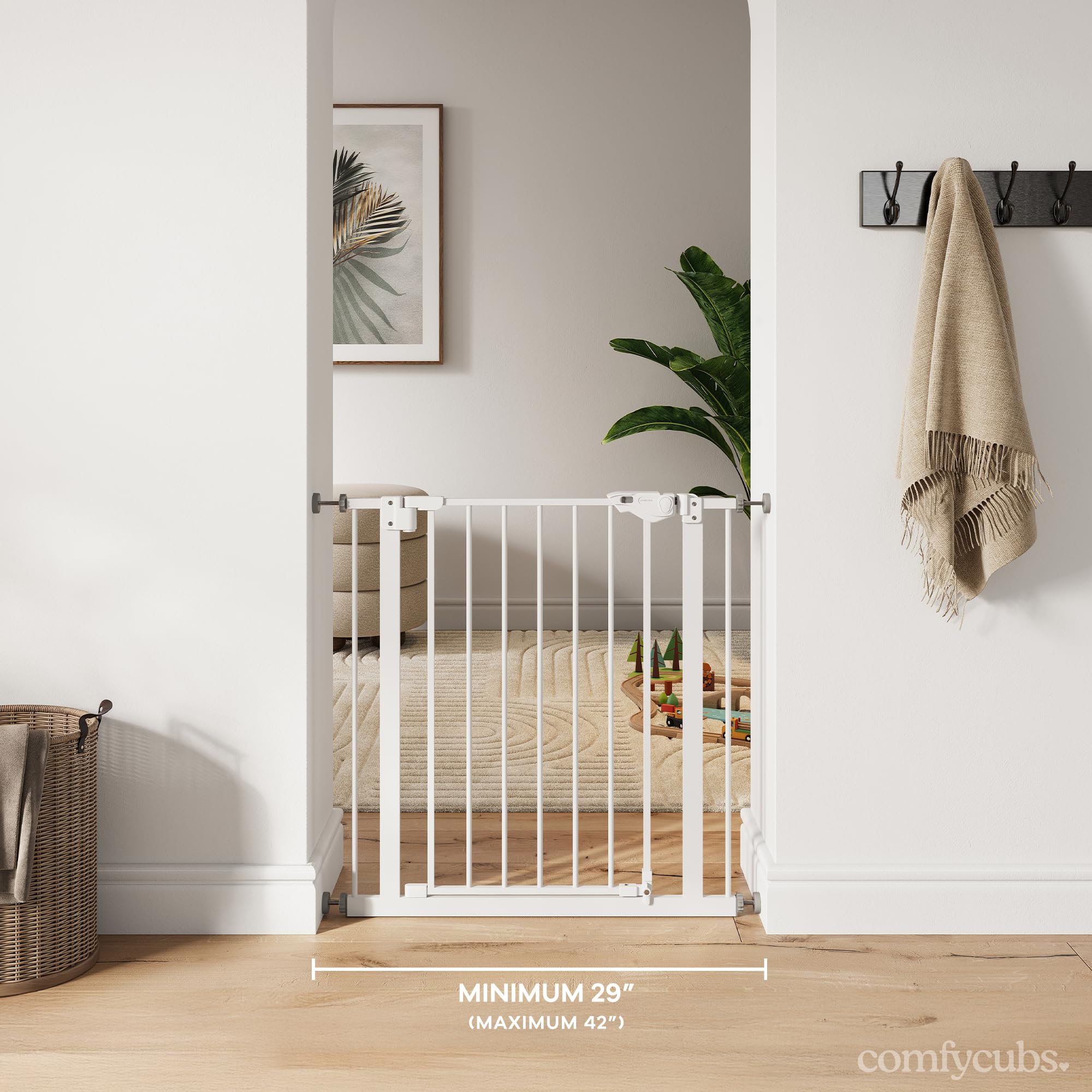 Comfy Cubs Baby Safety Gate with 3 Extensions - Adjustable 42