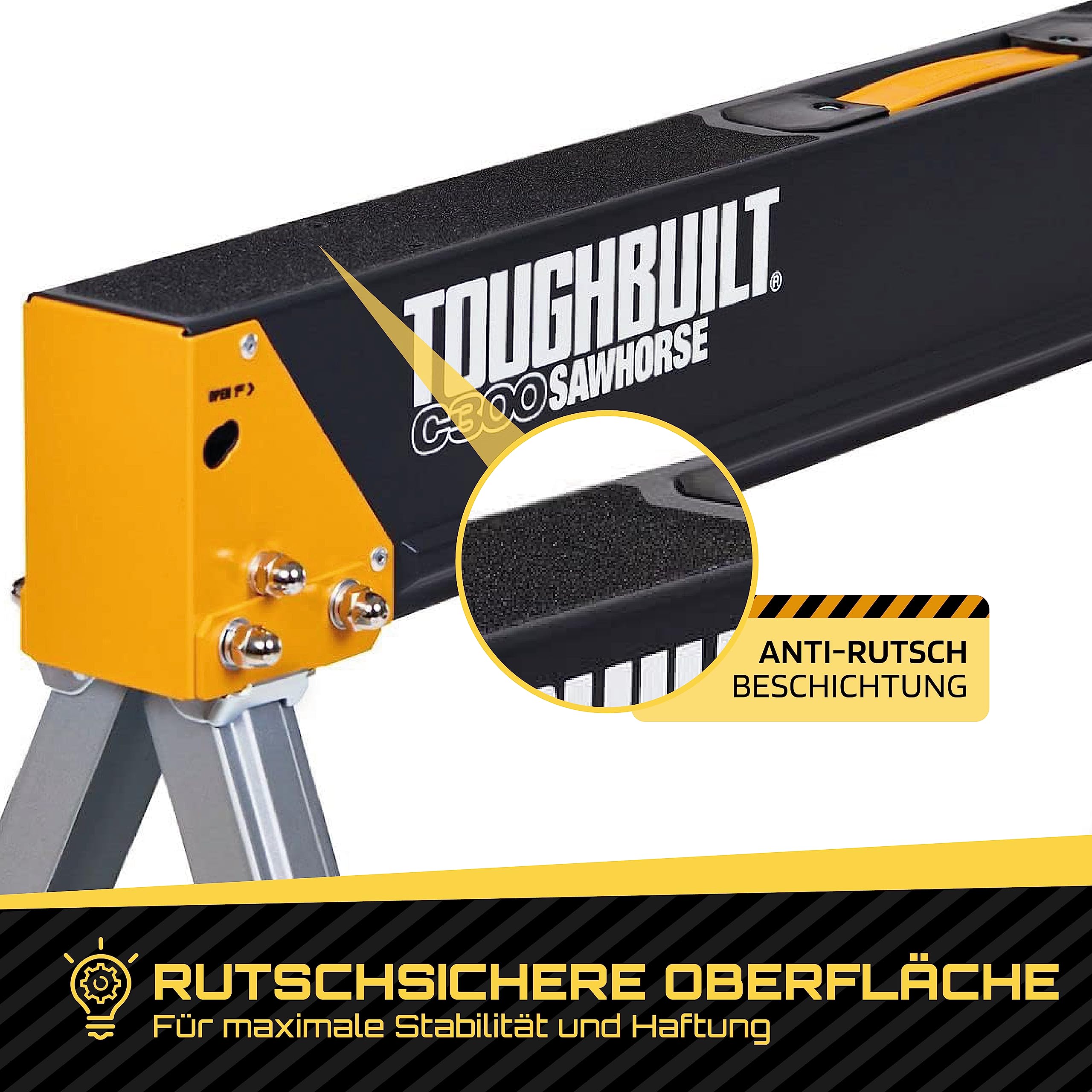ToughBuilt C300 Sawhorse, Black and Yellow