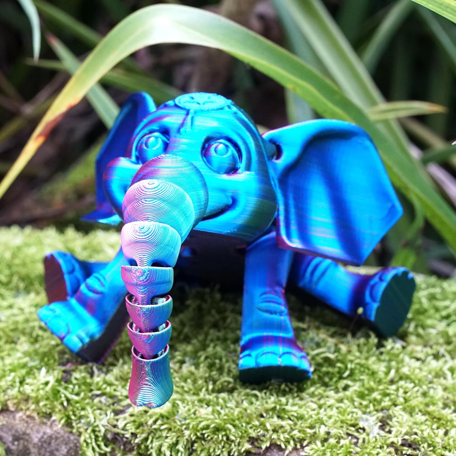3D Printed Elephant Model,Articulated Models,Flexible Joint Animal Figurines, 3D Printing Stuff Cheap,Stress Relief, Fidget restlessness, ADHD Toys, Surprise Fantasy Gifts (Color)