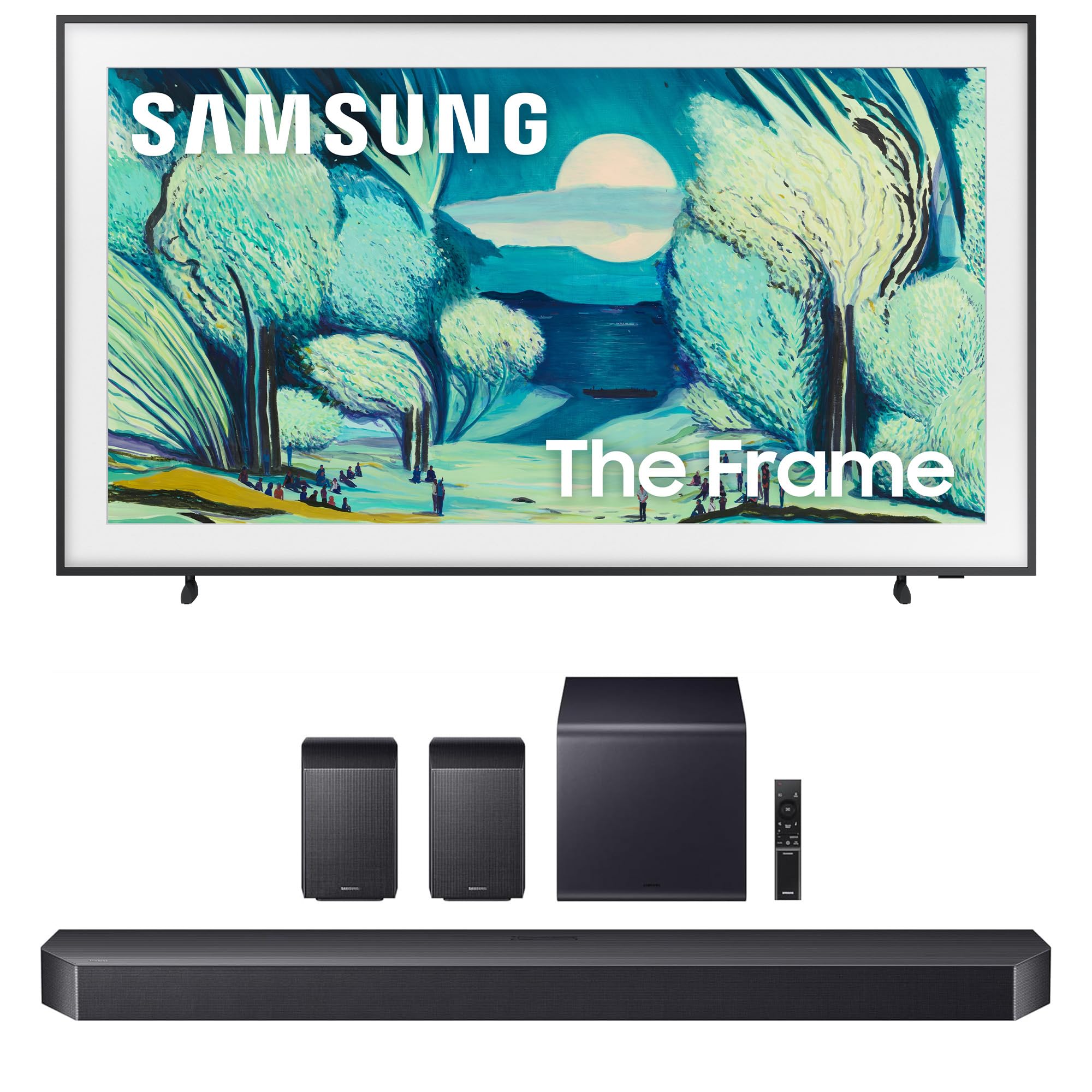 Samsung QN65LS03FAFXZA 65 Inch The Frame QLED 4K Art Mode Vision AI Smart TV with a Samsung HW-Q990F Q Series Soundbar 11.1.4 Ch Subwoofer with Rear Speakers (2025)