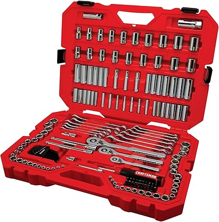 CRAFTSMAN Socket Set, 159 Piece Socket Wrench Set Mechanics Tools 1/4-in., 3/8-in., and 1/2-in(, 6 Point and 12 Point (CMMT12125) CRAFTSMAN Socket Set, 159 Piece Socket Wrench Set Mechanics Tools 1/4-in., 3/8-in., and 1/2-in(, 6 Point and 12 Point (CMMT12125)