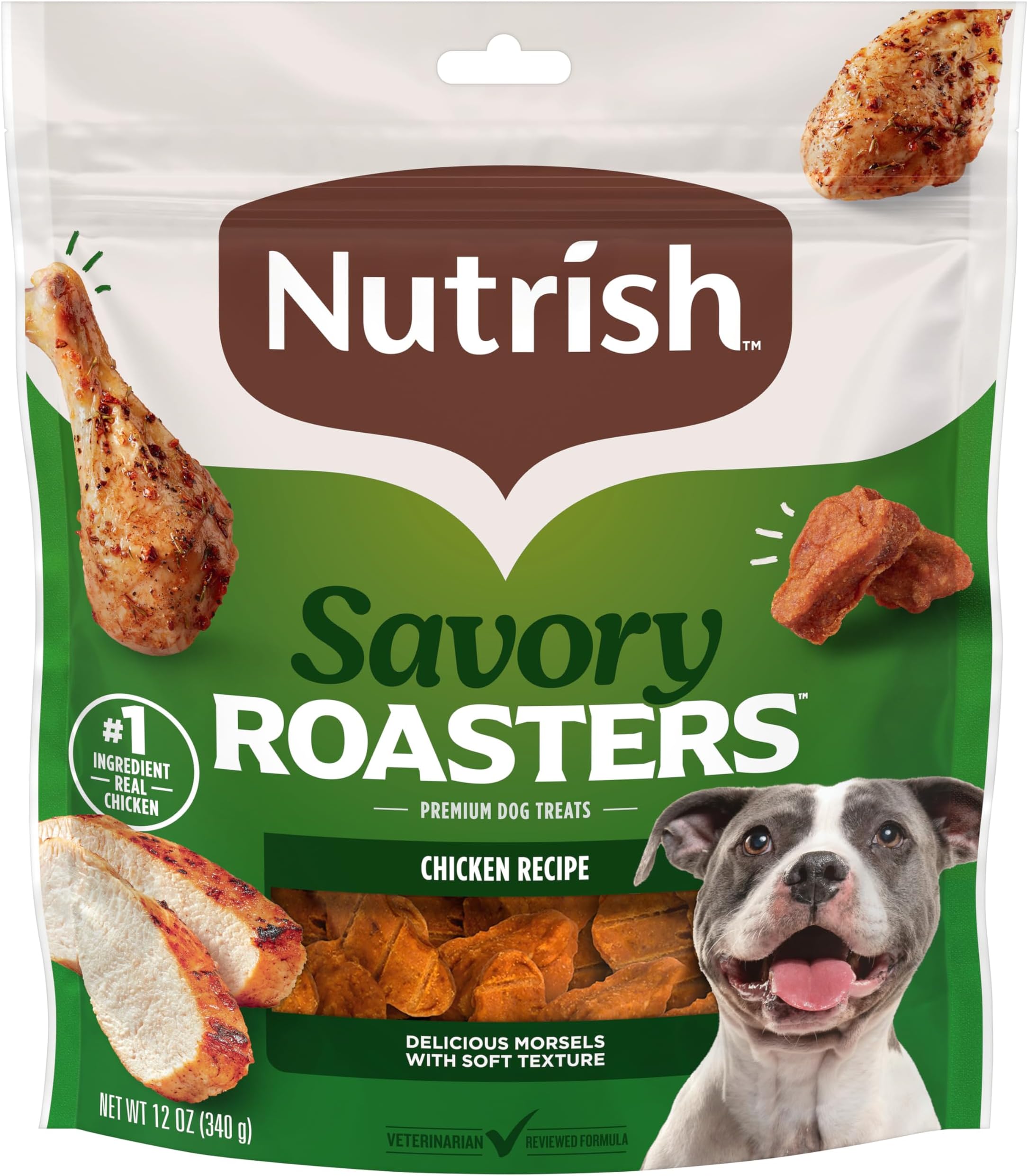 Nutrish Savory Roasters Chicken Recipe Premium Dog Treats, 12 oz. Pouch (Rachael Ray)