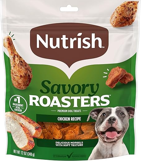 Rachael Ray Nutrish Savory Roasters Real Meat Dog Treats, Roasted Chicken Recipe, 12 Ounces, Grain Free