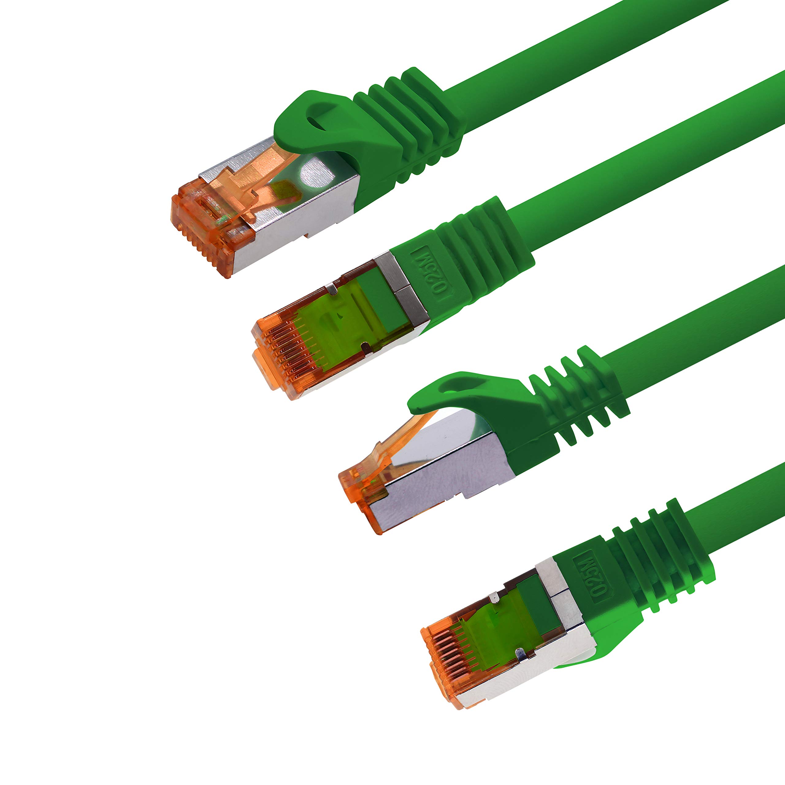 1aTTack.de 2m - Cat.7 Netzwerkkabel Grün - 10 Stück Gigabit Ethernet LAN Kabel 10000 Mbit s Patchkabel Cat7 Kabel S FTP PIMF Schirmung LSZH Cat.7 Rohkabel Rj45 Stecker Cat 6a - 10 x 2 Meter – Bild 3