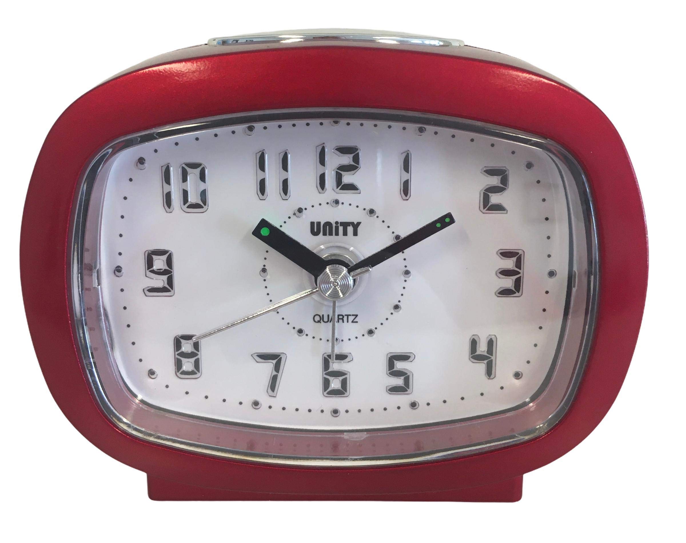 Unity Sveglia con segnale acustico con luce LED, Rossa, 9 x 7,5 x 4,5 cm