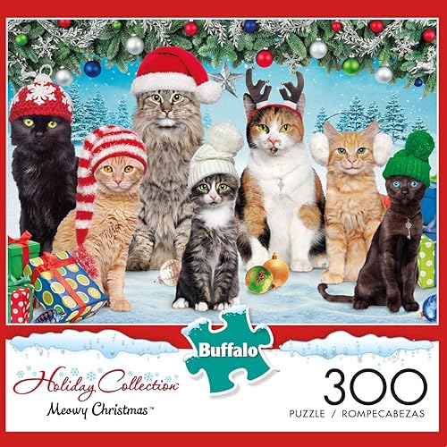 Miniatura 2 de Buffalo Games - Meowy Christmas - Rompecabezas de 300 piezas para adultos - Rompecabezas desafiante perfecto para noches de juego - El tamaño final