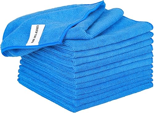 DRKLEAN Paños de limpieza de microfibra, color azul, 12 unidades (14 x 14 pulgadas), 240 GSM, toallas de microfibra premium para limpiar cocinas,