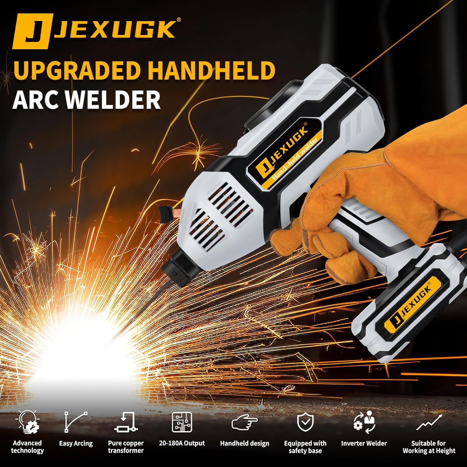 Portable Welding Machine,20-120A Upgraded 110V Handheld ARC Welding Machine With IGBT Inverter 6Variable Current Adjustment,Welding Tool Set For 3/32"-1/8" Welding Rods And DIY,Professional Use,Repair