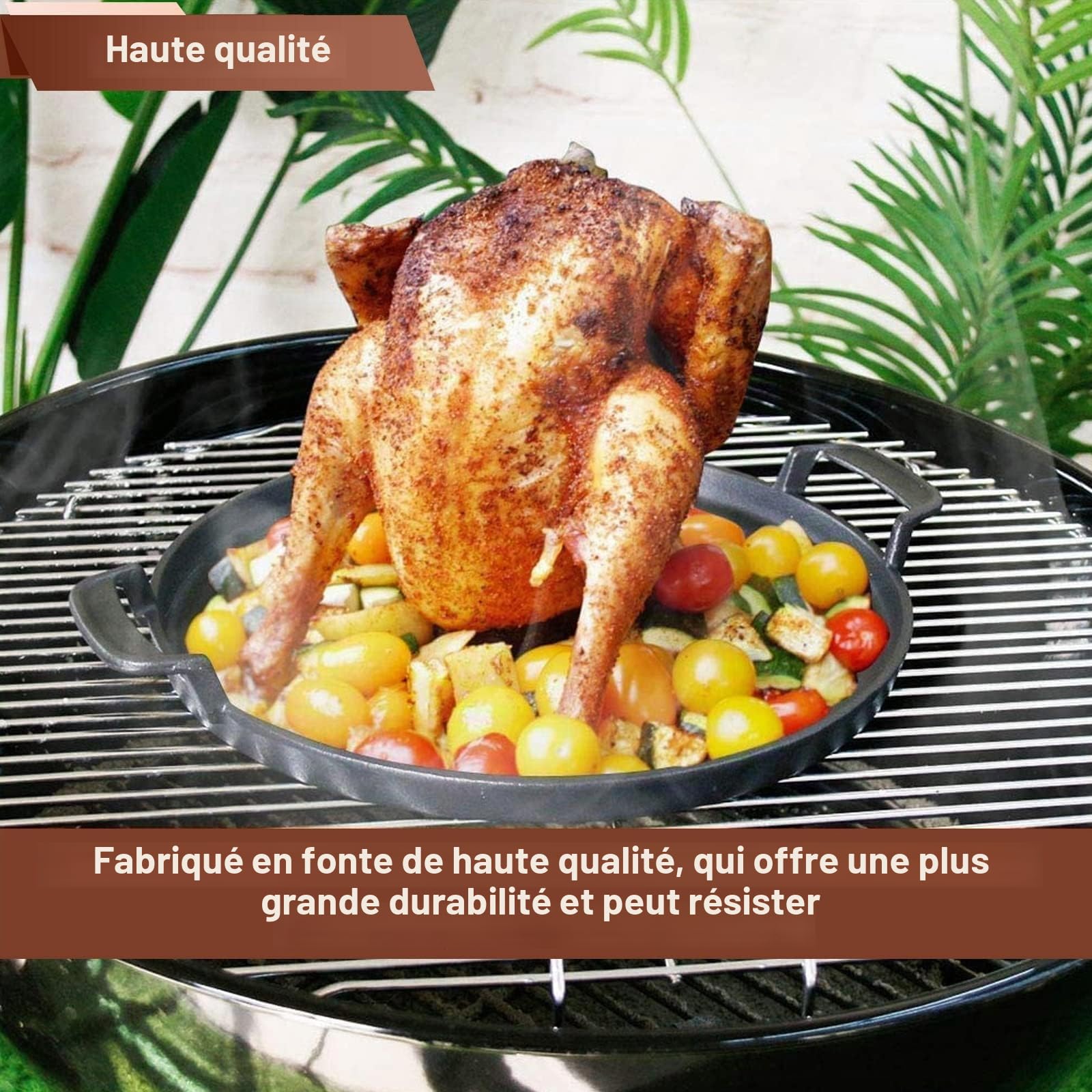 Ronde Plaque de Cuisson 7421 diamètre 30,9 cm pour Grils à Charbon 57cm, Gourmet BBQ System, Weber One-Touch, Fonte à Grillades pièce de Rechange