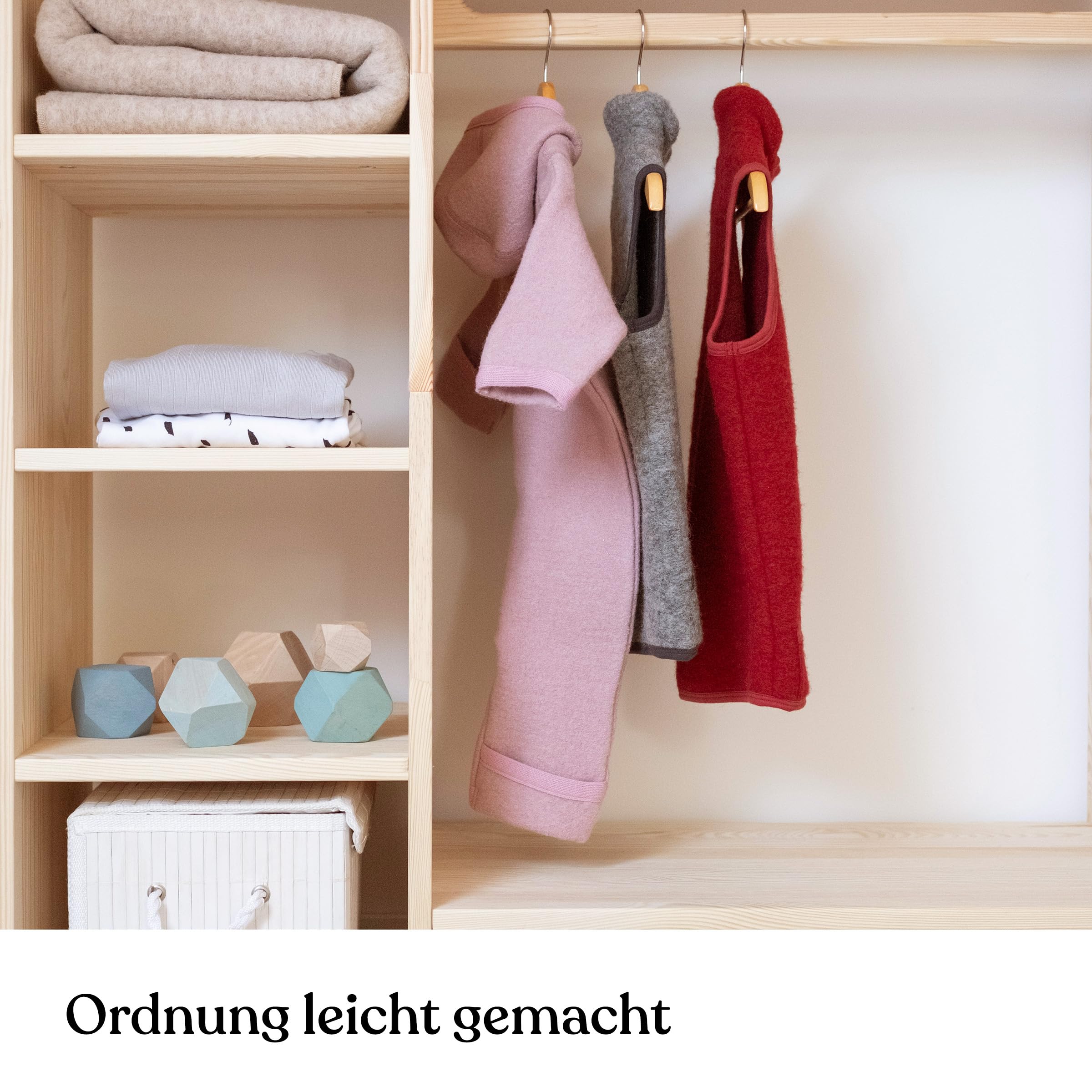 Ehrenkind® Montessori Kleiderschrank | Kinderregal Kiefer Natur | Kinderschrank FSC Zertifiziert | Garderobe für das Kinderzimmer in 100x100x40 | Kleiderschrank Kinderzimmer | Kinderzimmer Möbel