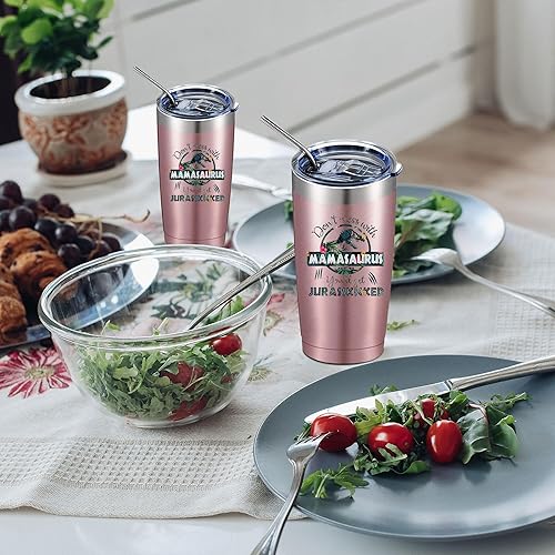 Vista 7 de ATHAND Vaso para mamá, vaso para mamá, vaso con tapa y pajita, regalos para mamá de parte de hija, hijo, marido, vasos aislados de 20 onzas con tapa