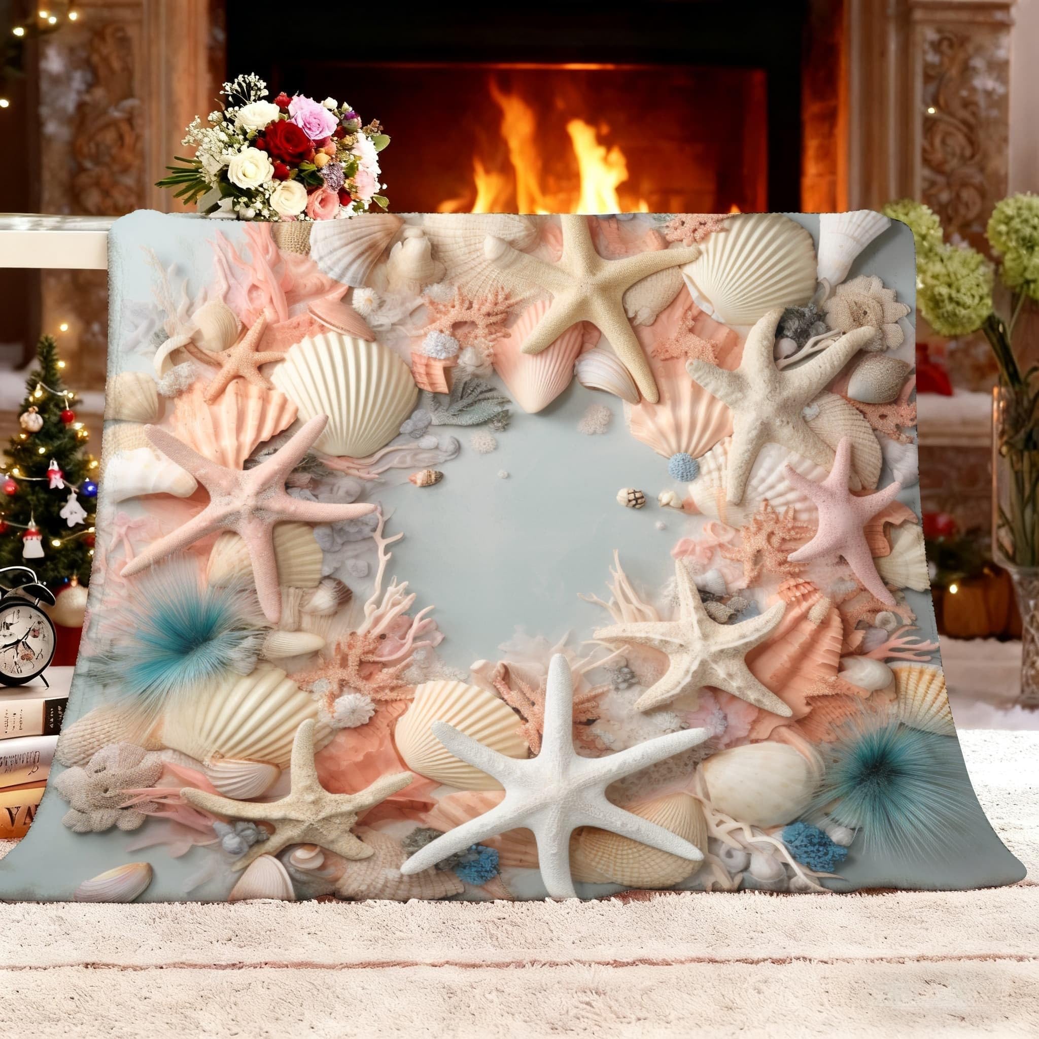 Genérico Franela Manta XXL 180x200cm Vida Marina RomáNtica Mantas Polar Manta Gruesa Sofá Suave Caliente Transpirable Gris Claro para Cama Sofá Sillón y Viaje Uso Diario Decoración del hogar
