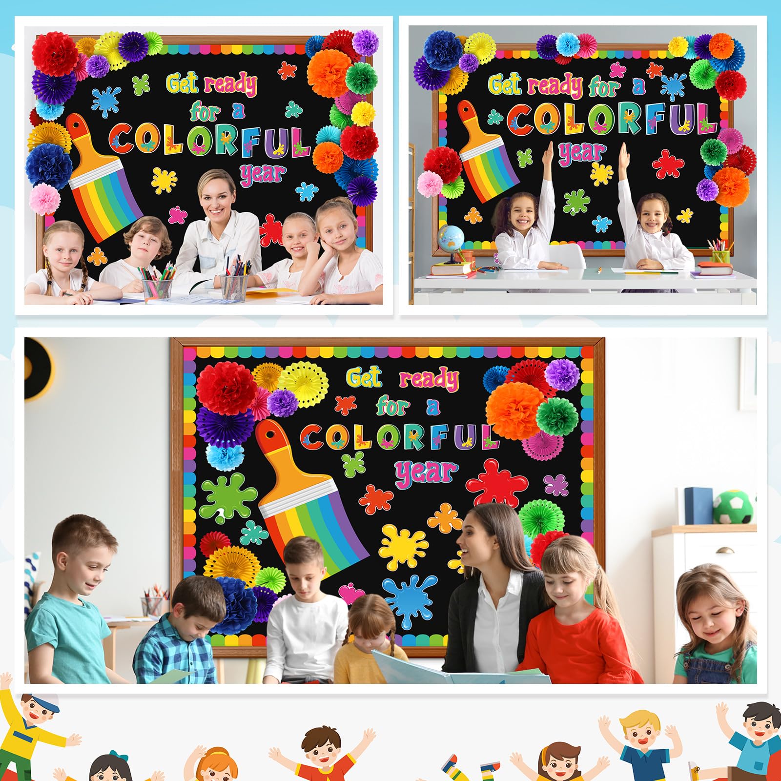 Snapklik.com : Qilery Get Ready For A Colorful Year Bulletin Board Set ...
