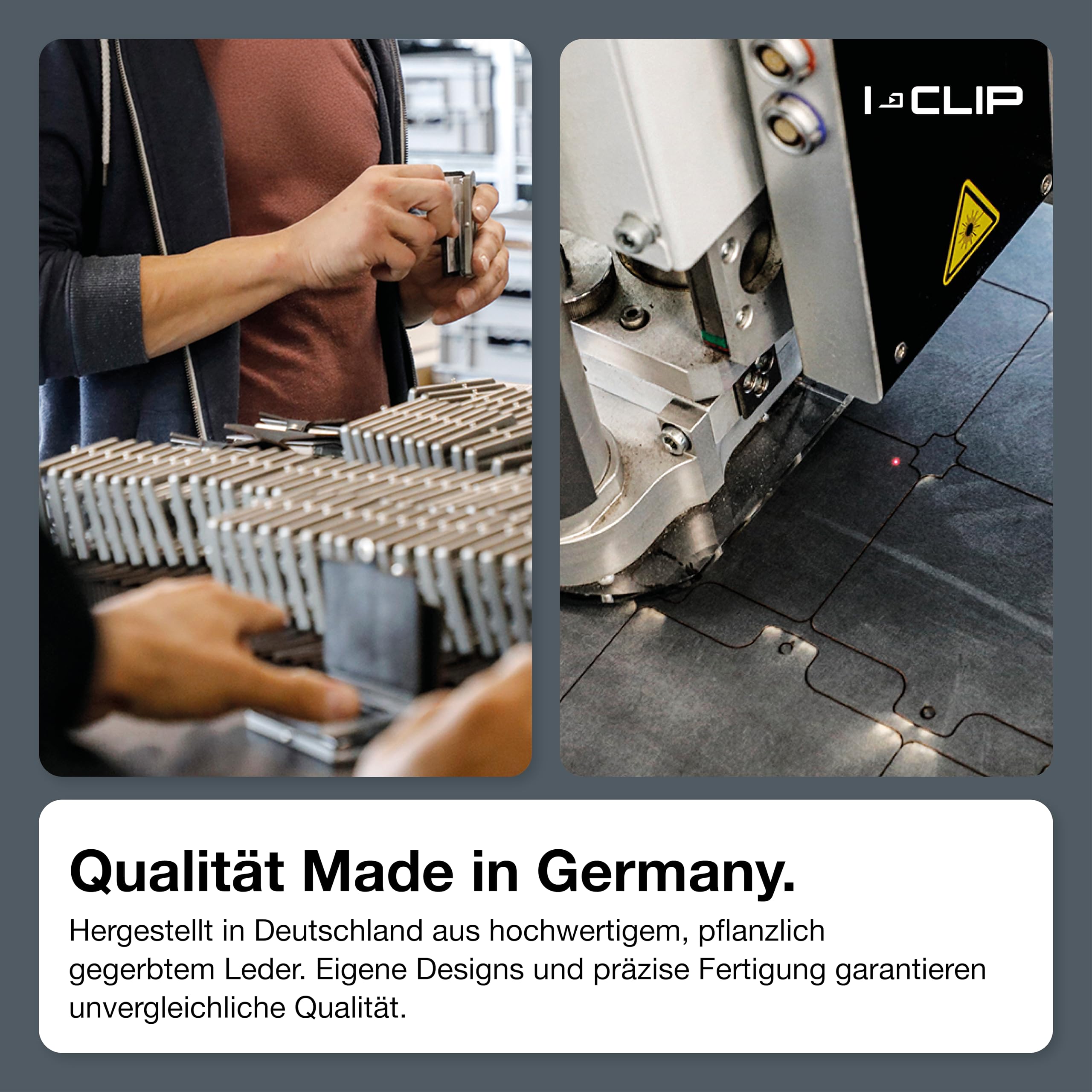 I-CLIP Edelstahl Geldbörse mit austauschbarer Geldklammer - Leder Portemonnaie - Kreditkartenetui mit Geldklammer - hochwertiger Geldbeutel - Slim Wallet - Polierter Rahmen - White Ace