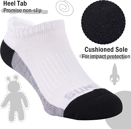 Miniatura 4 de Sunew Calcetines para bebés y niños pequeños, calcetines acolchados atléticos de corte bajo y tobillos, 6 pares