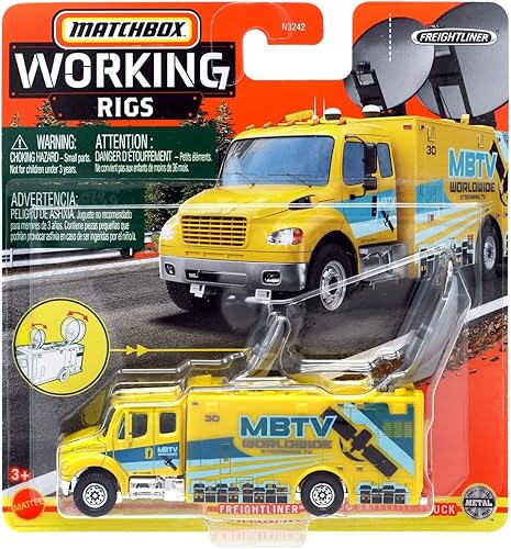 Miniatura 1 de Matchbox Freightliner M2 106 Camión satélite, amarillo equipos de trabajo 1316