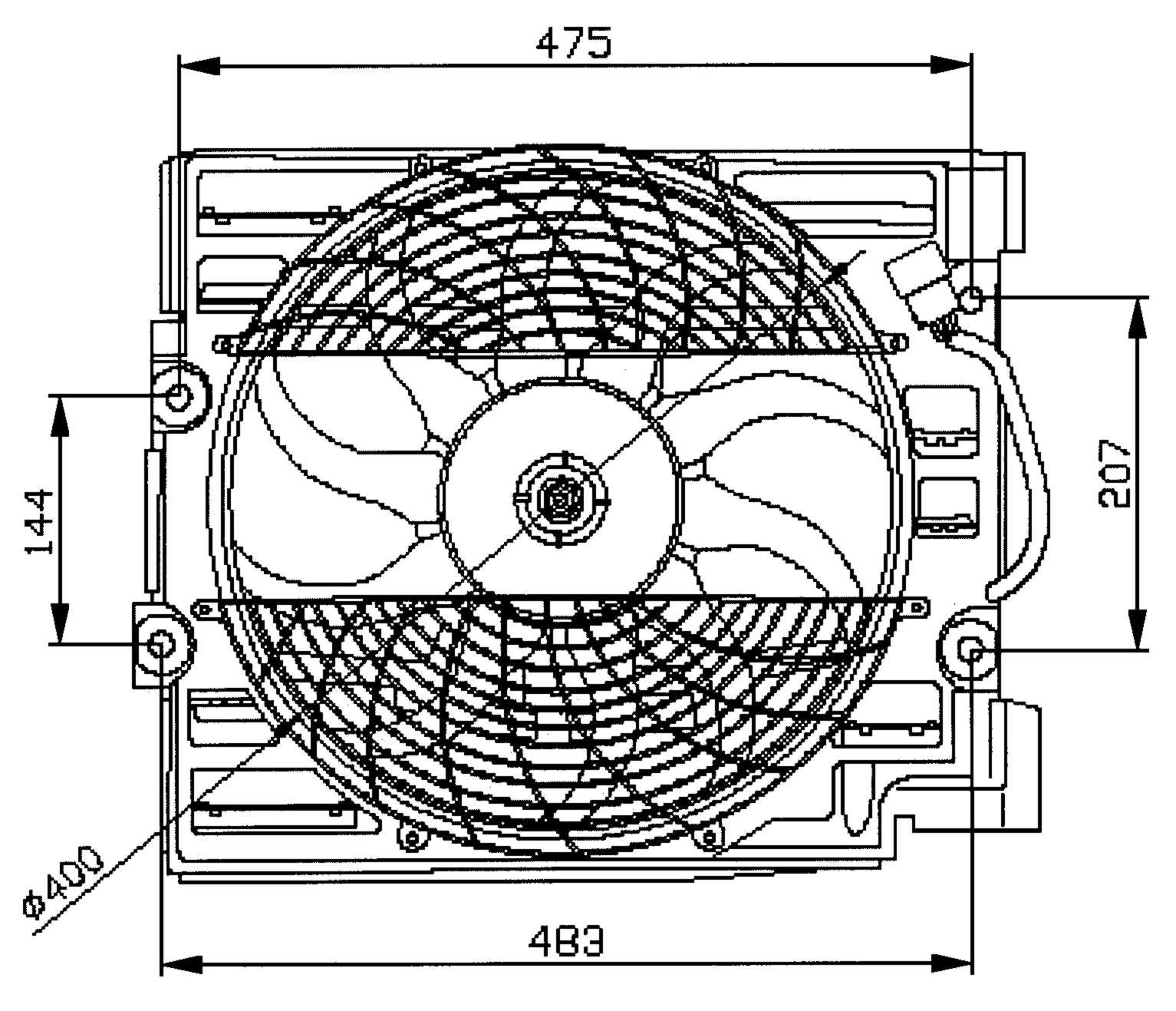 NRF 47029 Ventilador de motor sin unidad de control con bastidor radiador (armazón)
