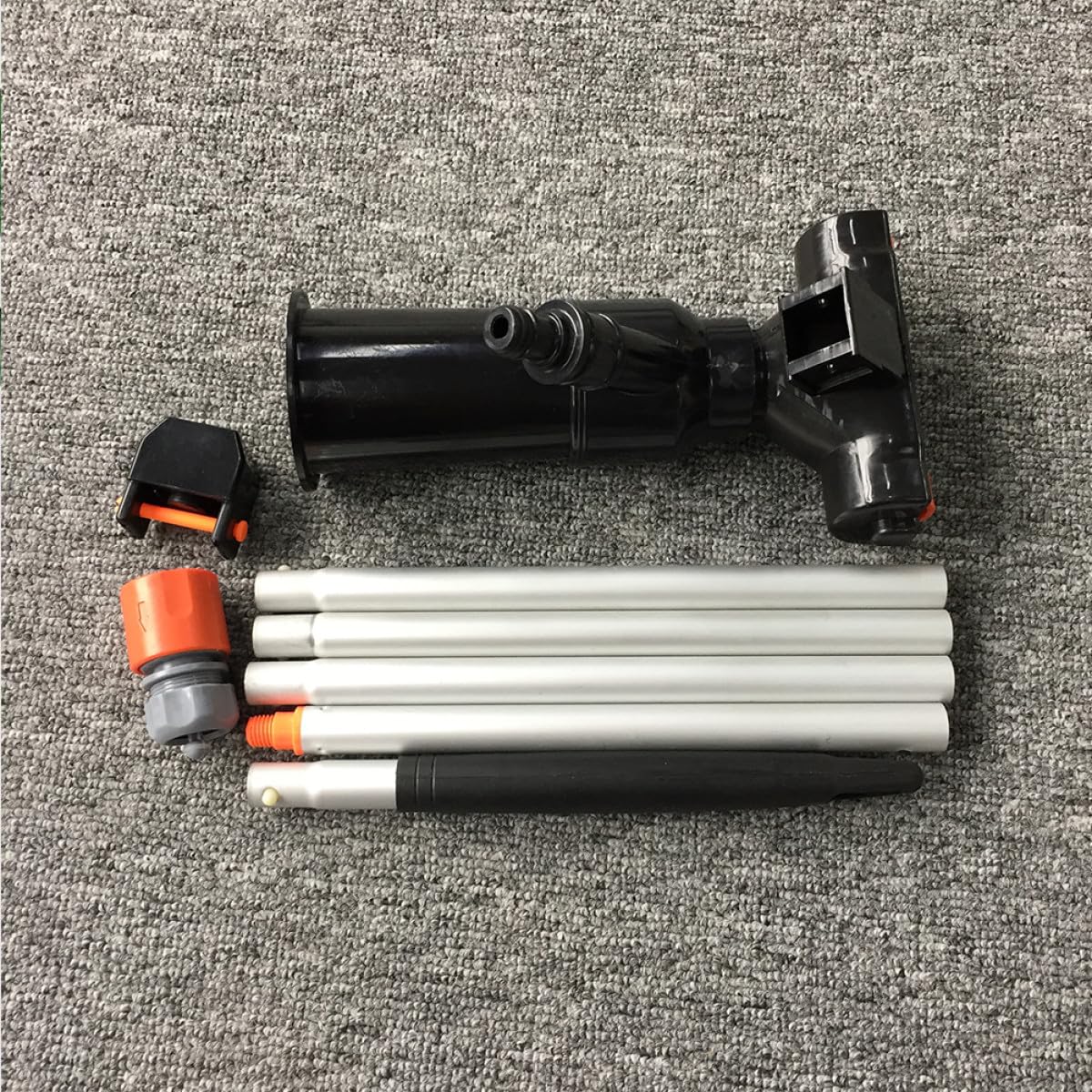 Pulitore per Piscina a Iniezione, Dispositivo Portatile per Pulizia | Kit, Plastico e Metallo, Arancia, Facile da Assemblare per Uso in Vasca