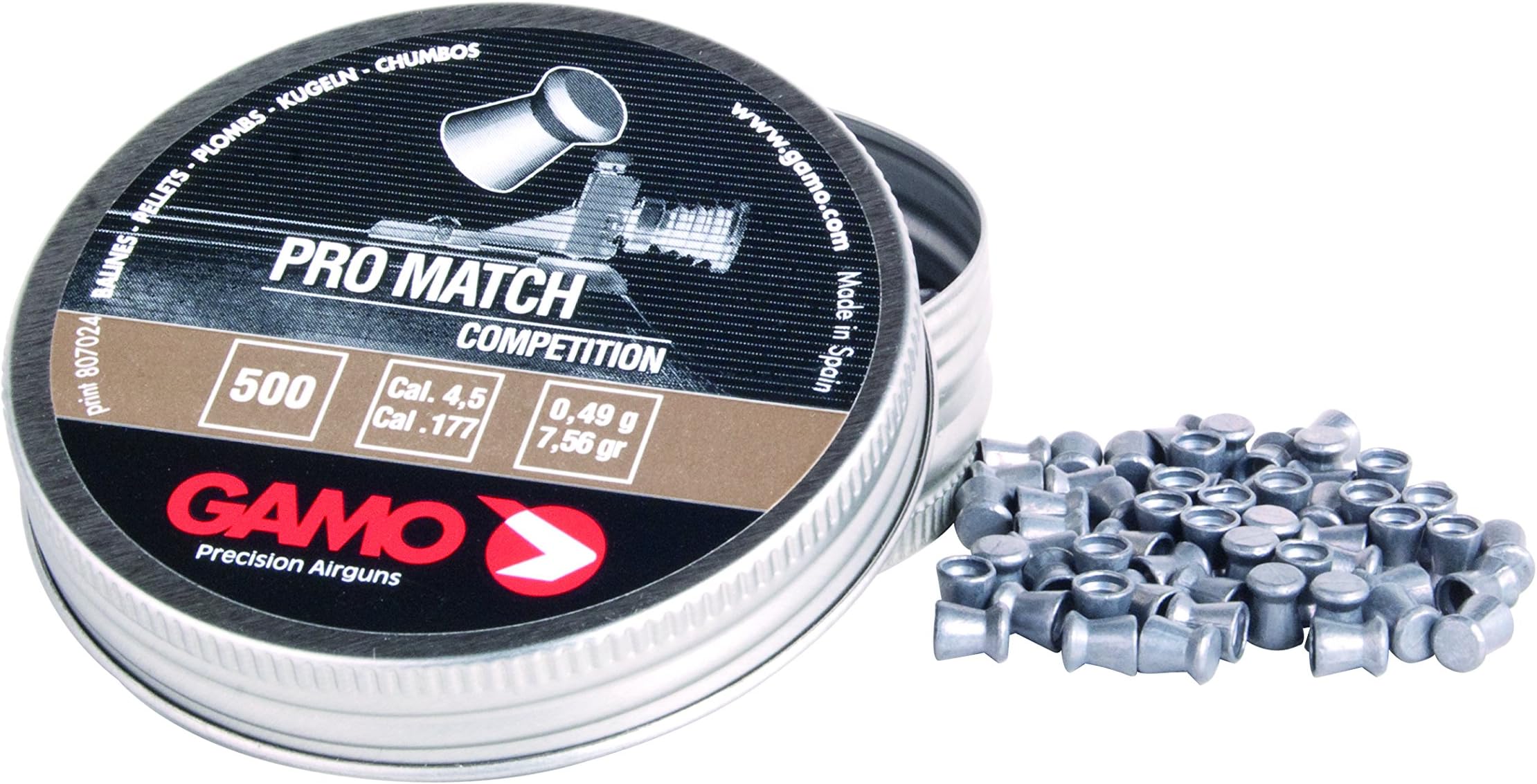Gamo Diabolos Competition Pro-Match smooth Calibre Head 4.5 MM Pack of 500, 200103