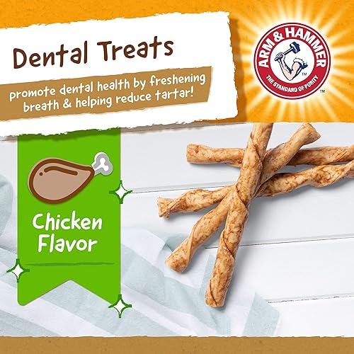 Miniatura 2 de Arm & Hammer Faux-Hide Dog - Golosinas dentales para perros con sabor a pollo, 75 unidades de cubo de valor  Masticables para perros sin cuero
