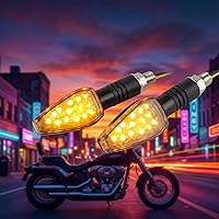 Vista 9 de ANKIA - 2 luces LED universales de 14 luces LED intermitentes de giro para motocicleta, mini indicadores de flecha de tallo delantero y trasero