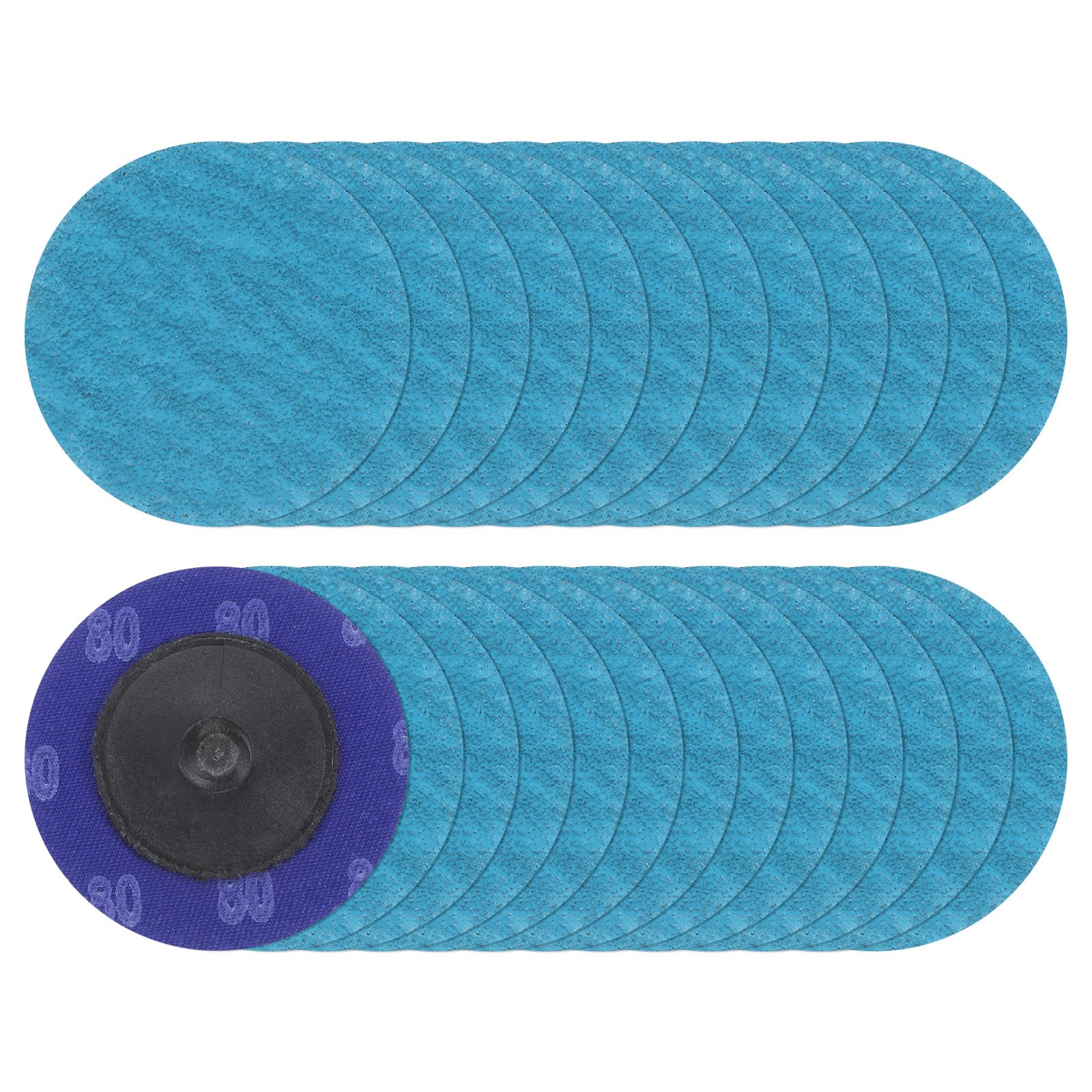 HARFINGTON 25pcs Quick Change Sanding Discs 2" 80 Grit R-Type Roll Lock Zirconia Conditioning Disc Sandpaper for Die Grinder Grinding Fast Cutting,