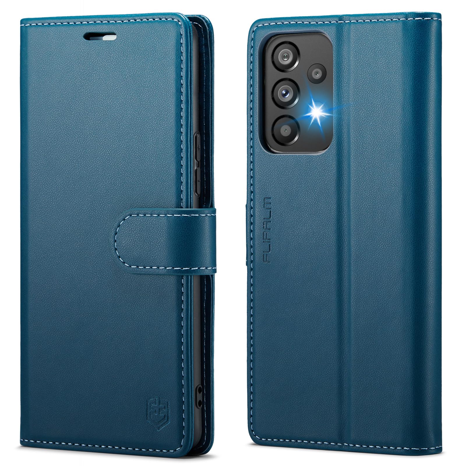 FLIPALM for Samsung Galaxy A53 5G Wallet Case with RFID Blocking Credit Card Holder, PU Leather Folio Flip Kickstand Protective Shockproof Cover Women