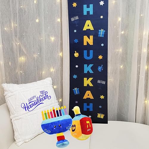 Miniatura 4 de The Dreidel Company Hanukkah Plush Menorah and Dreidel - (conjunto de peluche Dreidel y Menorah Set)