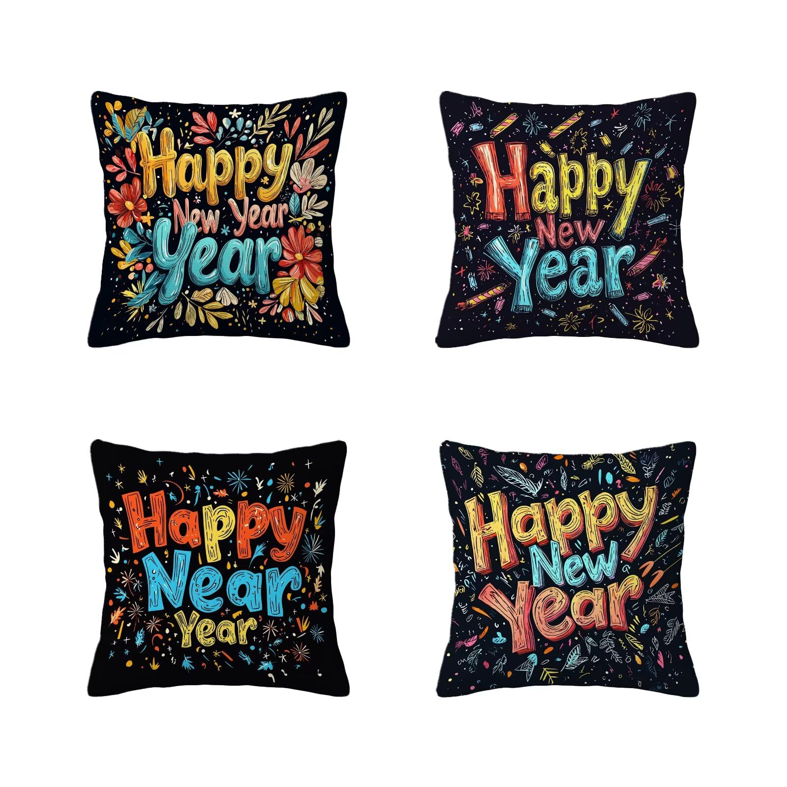 Fermeture éclair caché housse coussin 40x40 imperméable protège oreiller canapé lot de 4 lin