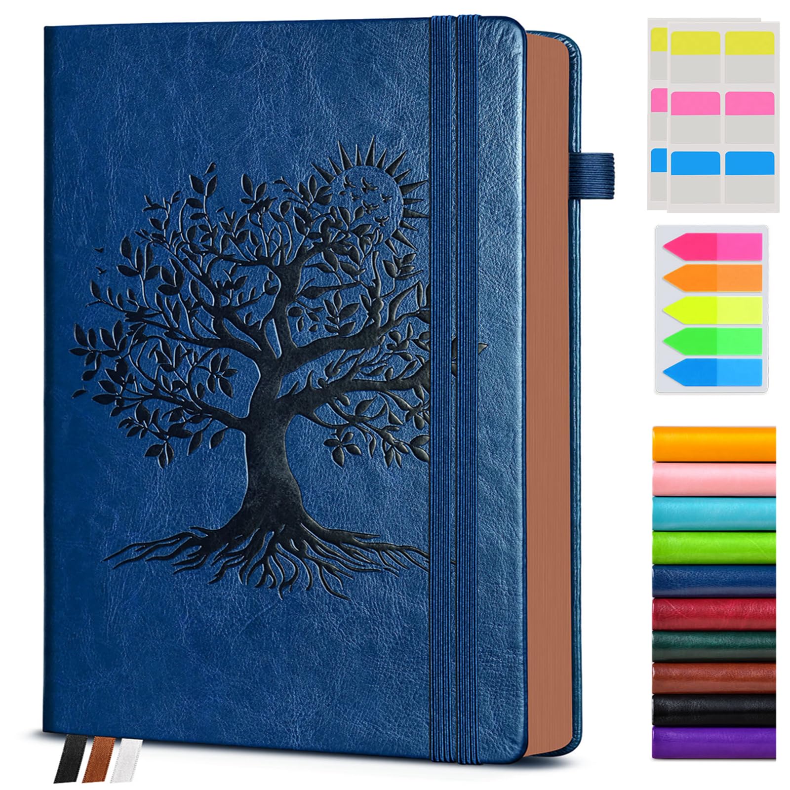PAIBAS Lined Journal Notebook with 300 Page Numbered Pages, Vintage Leather