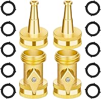 AUTOMAN Brass High Pressure Hose Nozzle 4-Pack with Shutoff Valves - Heavy Duty Leak-Proof Garden Sprayer for Car Wash, Cleaning & Watering